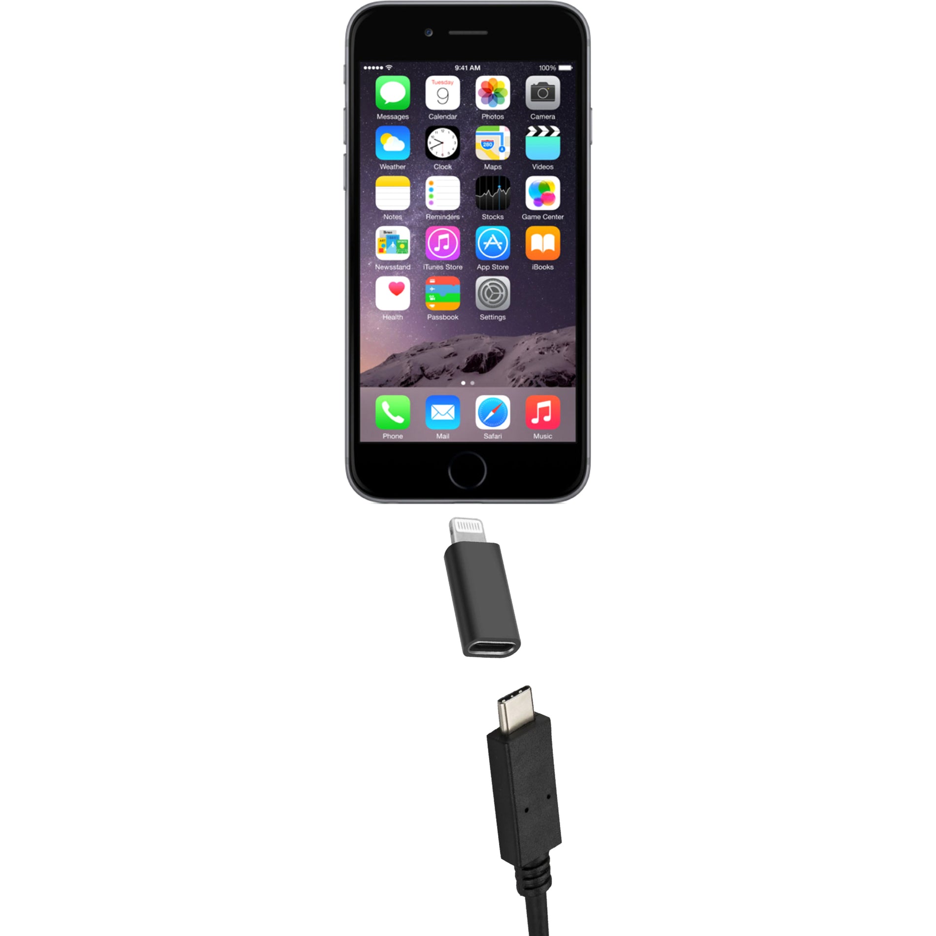 4XEM 4XUSBCLIGHTNINGA USB Type-C to Lightning Adaptor, Charging, Reversible, Plug and Play