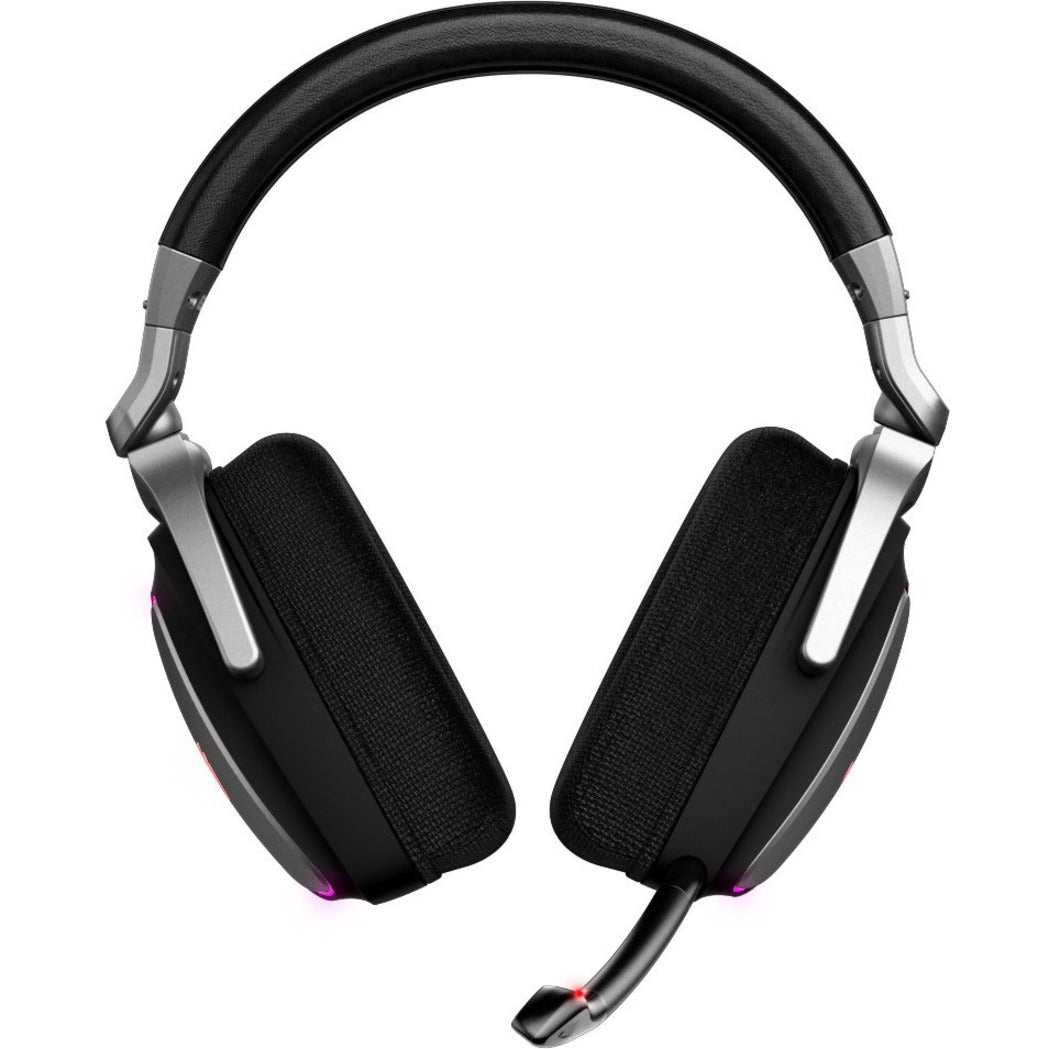 Front view of ROG Delta headset showing ear cups and microphone positioning-alternate-image2