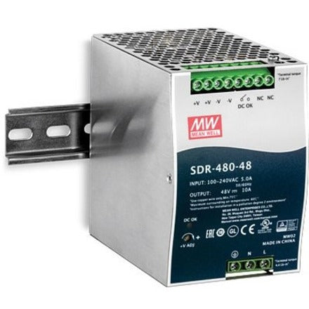 TI-S48048 mounted on DIN-rail showing installation profile