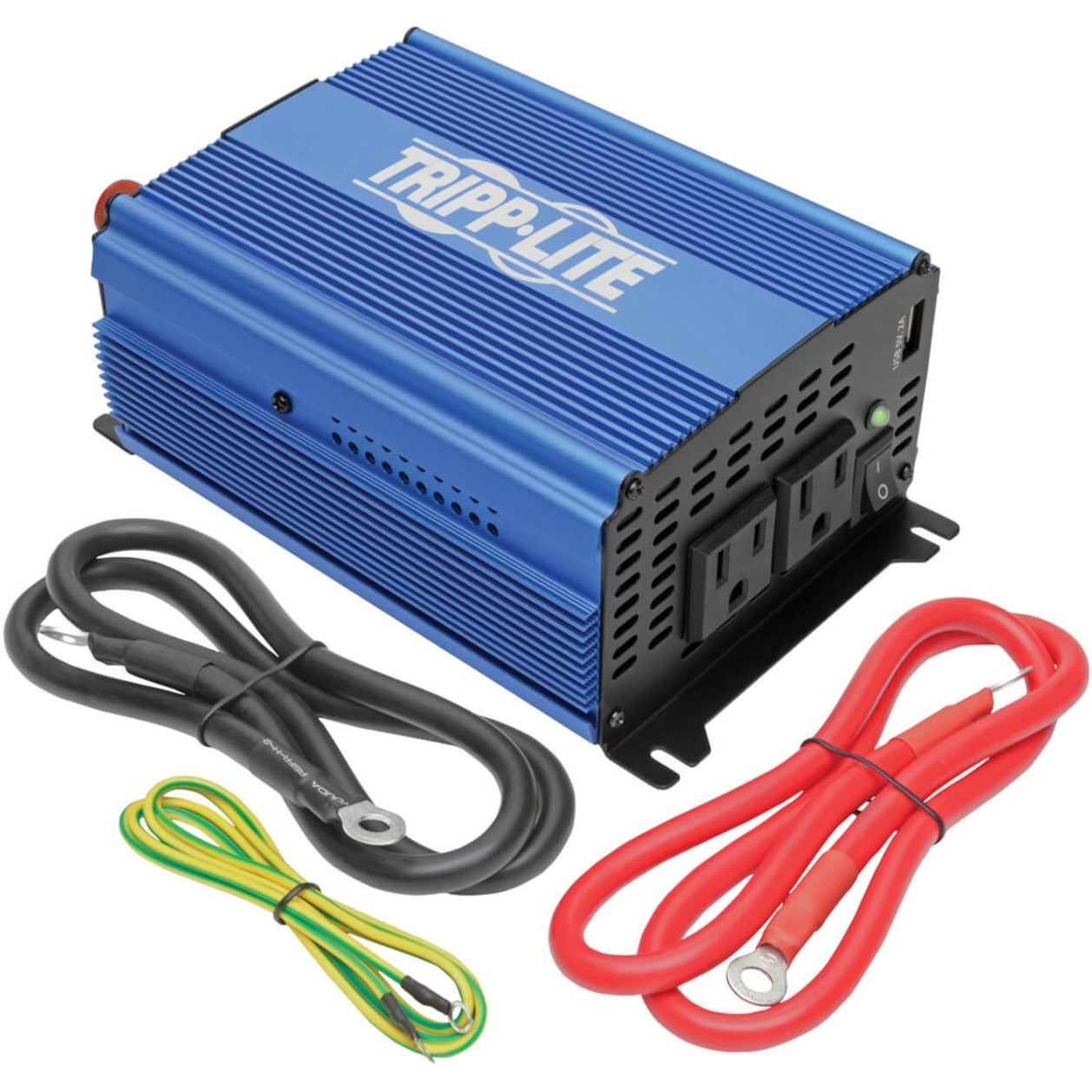 Tripp Lite PINV1000 Power Inverter 1000W Light-Duty Compact with 2 AC/1 USB - 2.0A/Battery Cables  트립 라이트 PINV1000 전원 인버터 1000W 경량 콤팩트 2개의 AC / 1개의 USB - 2.0A / 배터리 케이블