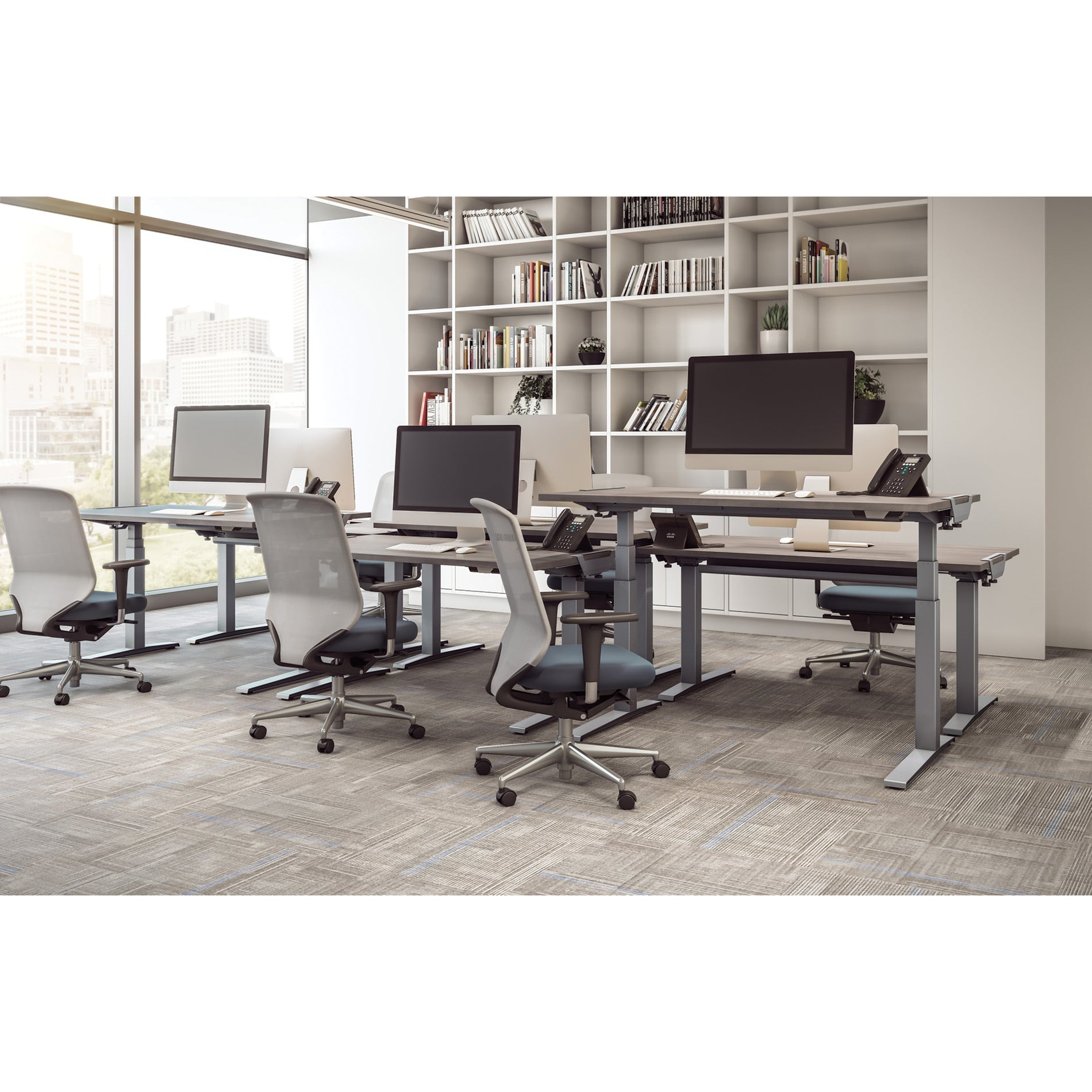 Multiple Levado desks in open office environment showing scalability-alternate-image6