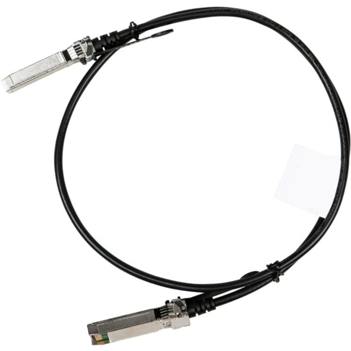 Aruba JL487A 25G SFP28 to SFP28 0.65m Direct Attach Cable with black jacket and metal connectors