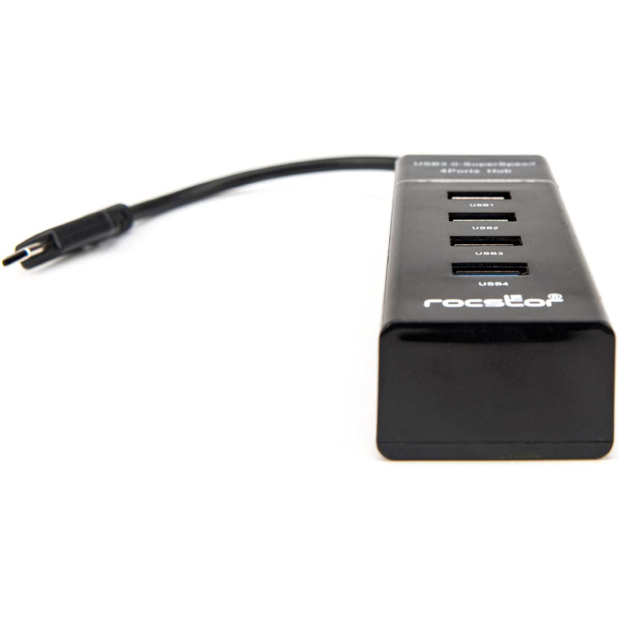 Rocstor Y10A228-B1 Premium Slim Portable 4 Port USB C Hub 4 USB 3.0 Ports Bus Powered