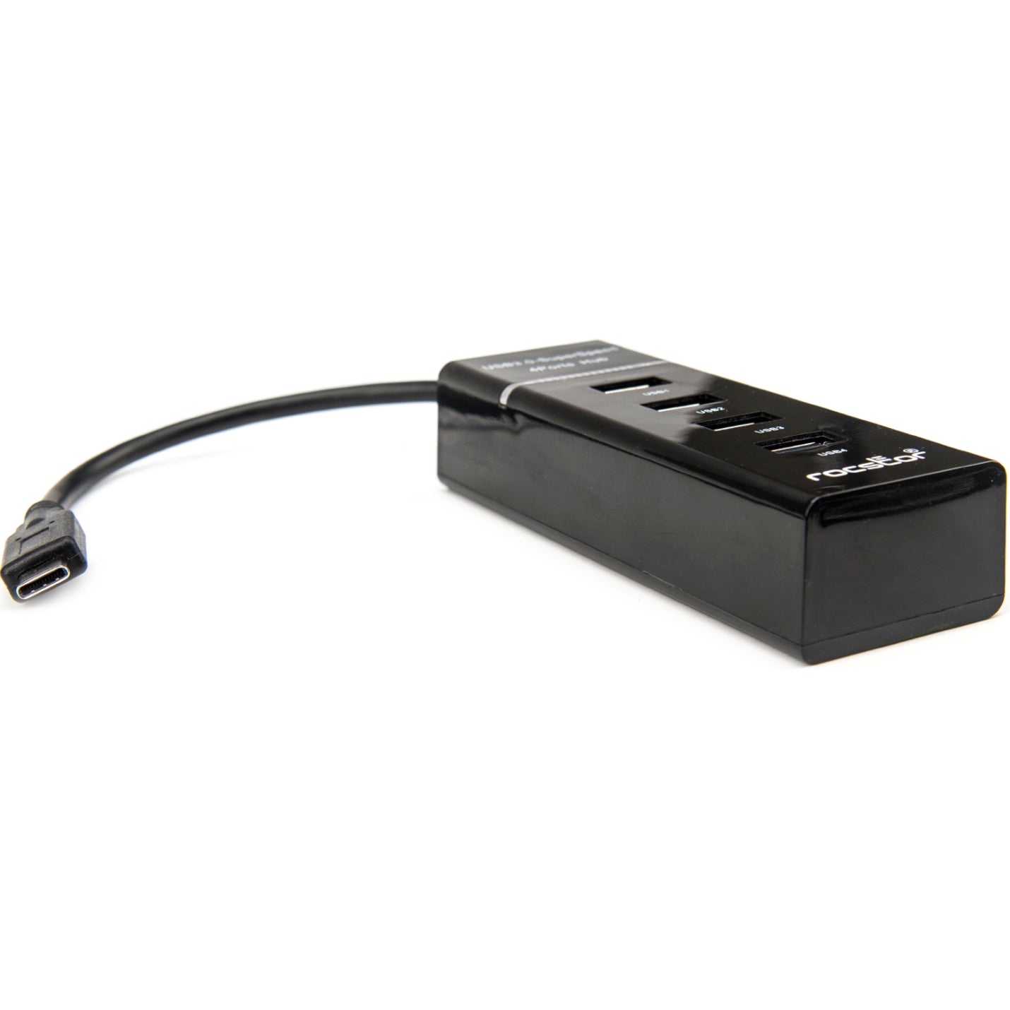 Rocstor Y10A228-B1 프리미엄 슬림 휴대용 4포트 USB C 허브 4 USB 3.0 포트 버스 전원 공급
