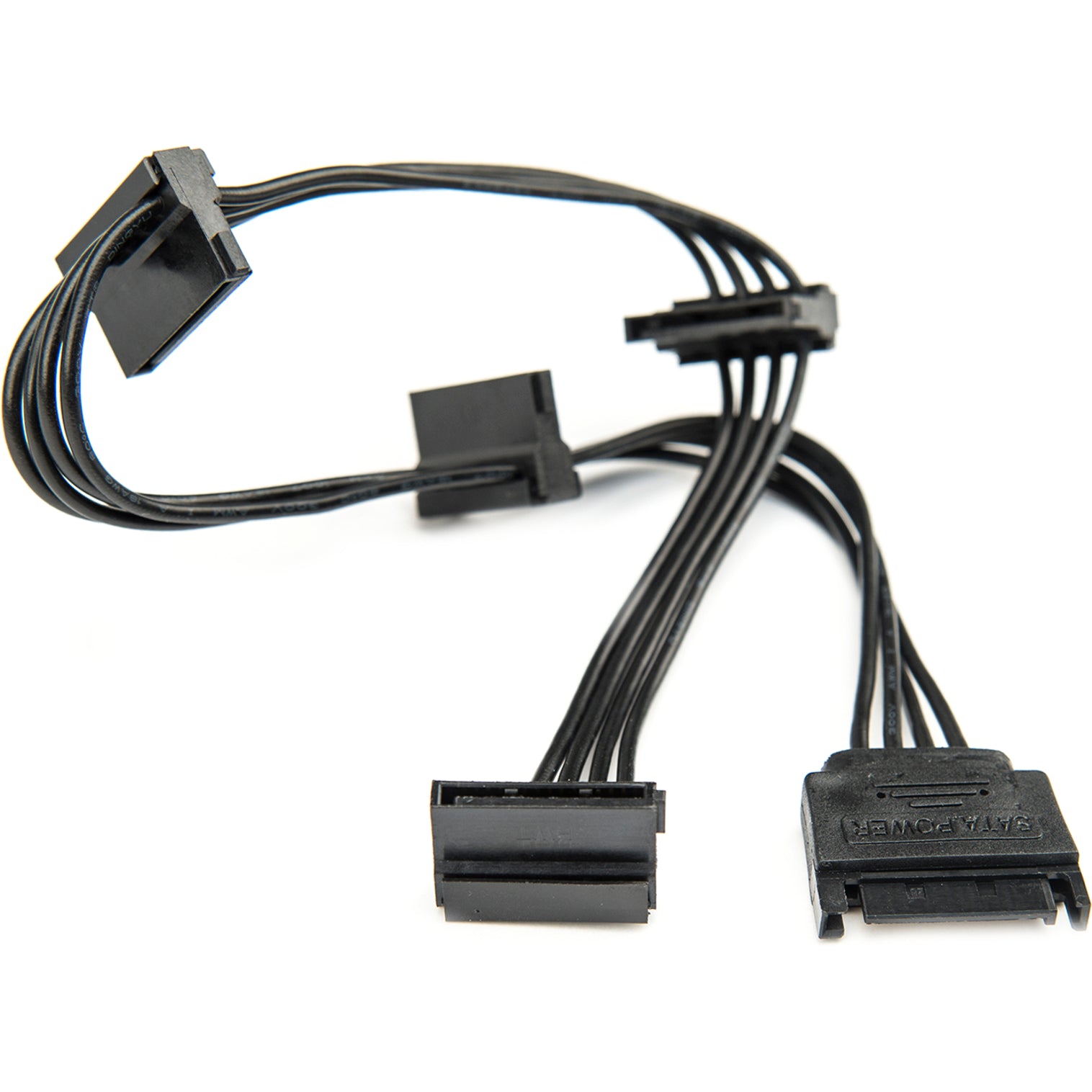 Rocstor Y10C224-B1 Premium Splitter Cord 15.7IN 4XSATA Power Adapter M/F CBL