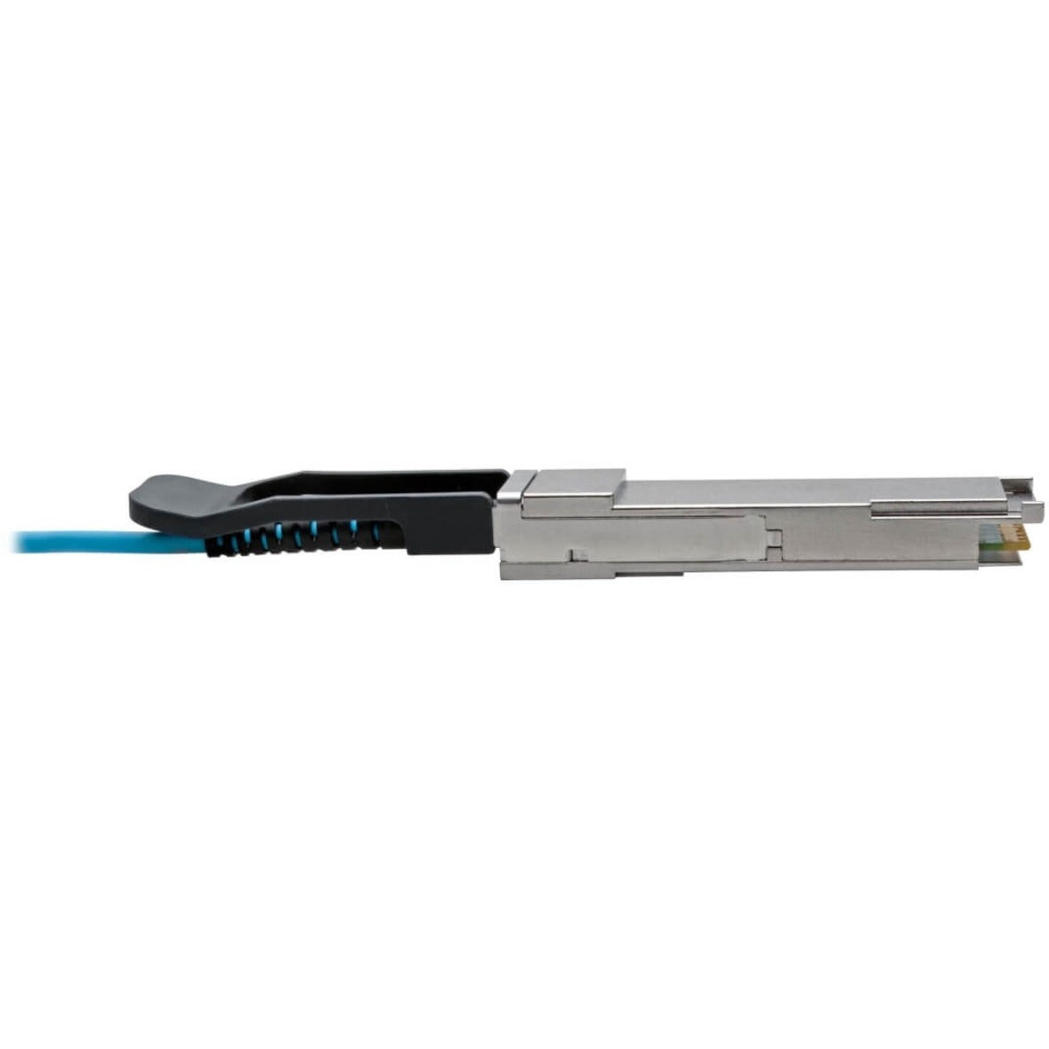 Side profile view of QSFP+ connector showing internal construction and strain relief design-alternate-image4