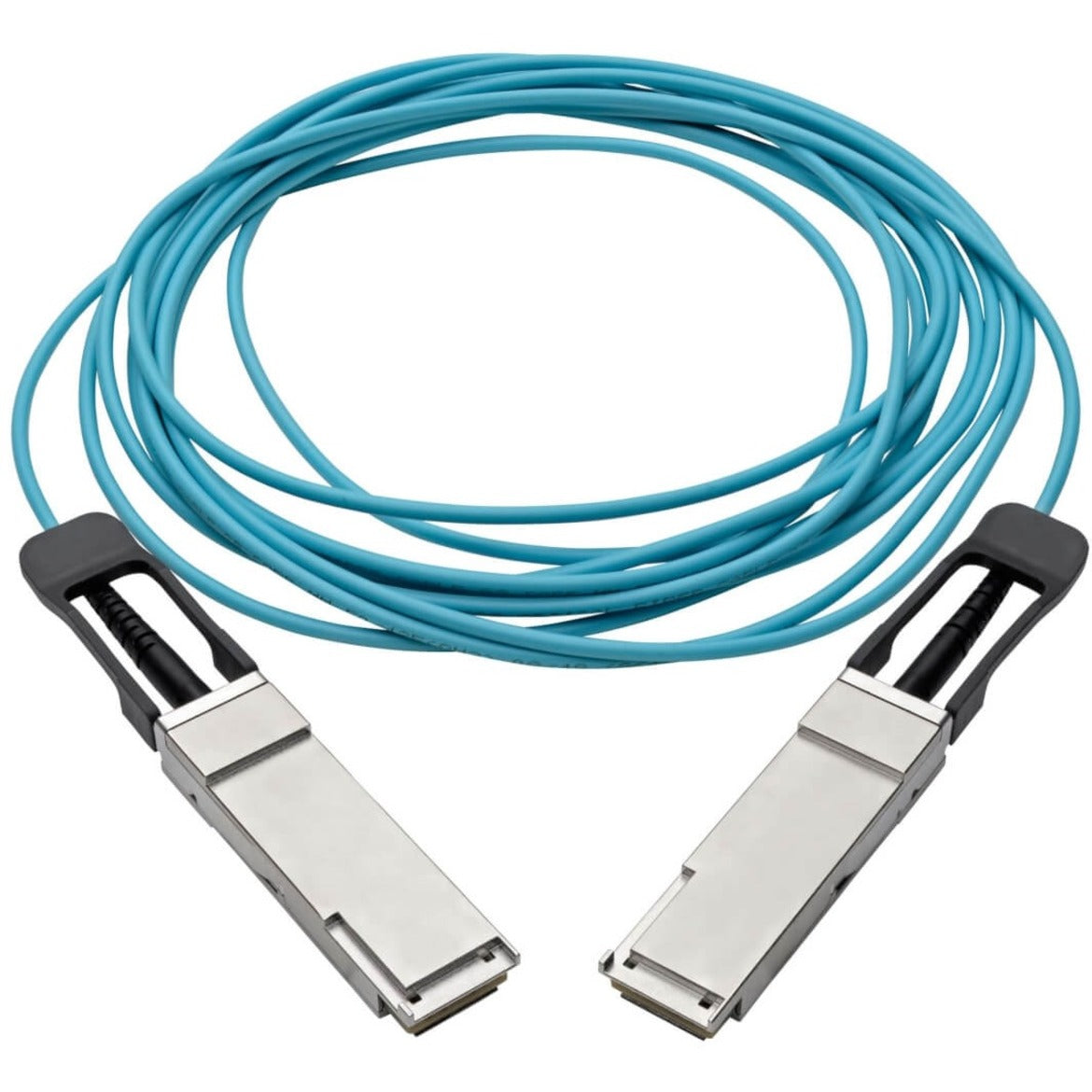 تريپ لايت بواسطة إيتون كابل بصري نشط من QSFP إلى QSFP 40 جيجابت، AOC، M/M، أزرق مائل، 5 م (16.4 قدم) (N28F-05M-AQ)