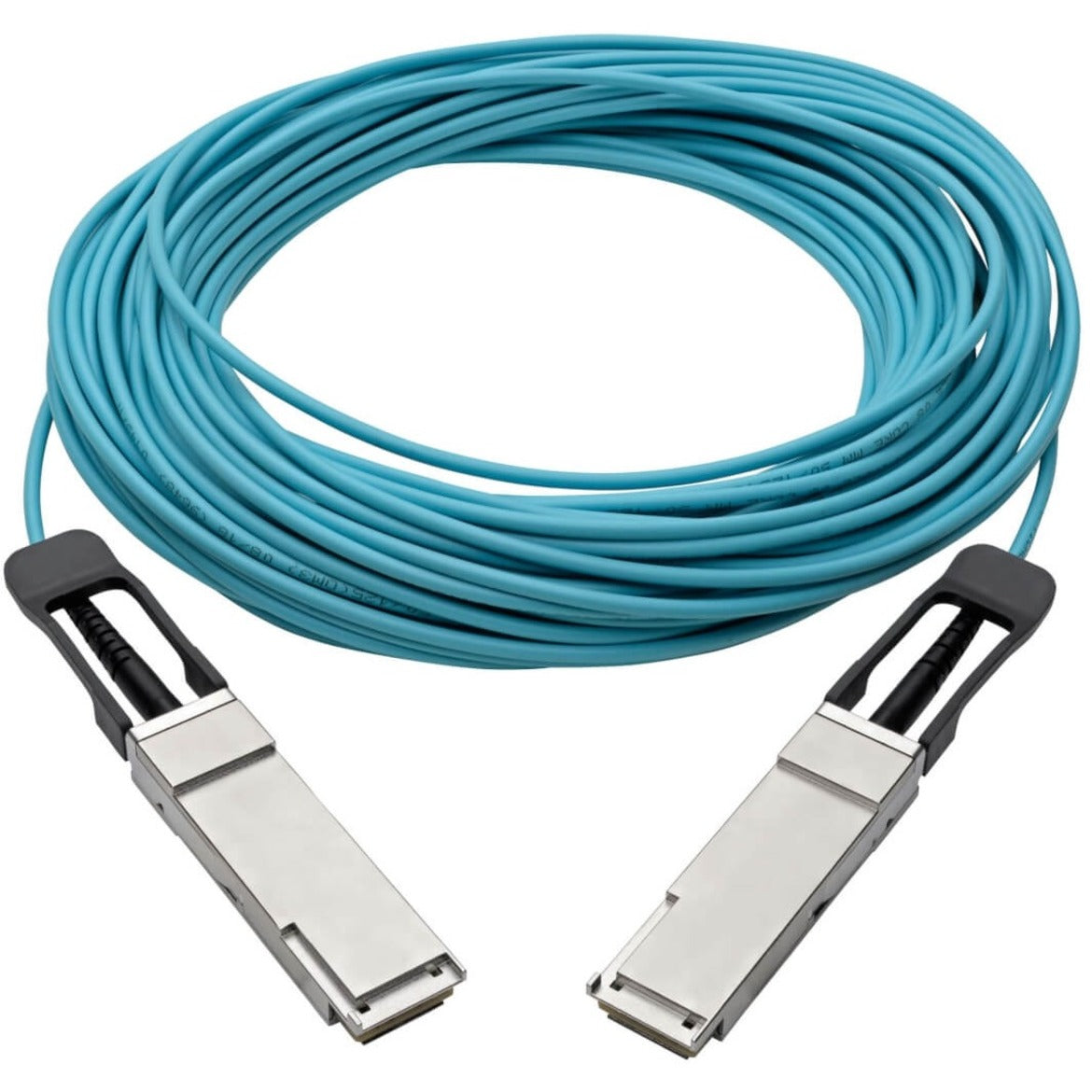 Tripp Lite N28F-15M-AQ QSFP+ to QSFP+ Active Optical Cable 40Gb AOC M/M Aqua 15m  트립 라이트 N28F-15M-AQ QSFP+ to QSFP+ 액티브 옵티컬 케이블 40Gb AOC M/M 아쿠아 15m