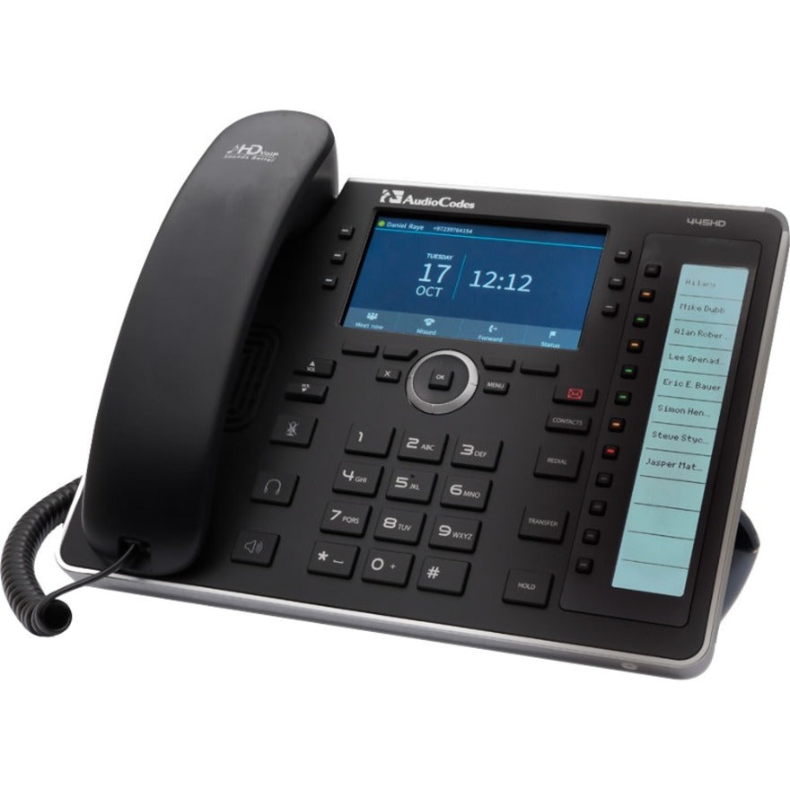 AudioCodes UC445HDEPSG-BW 445HD IP Phone, PoE GbE with BT and WiFi, Black