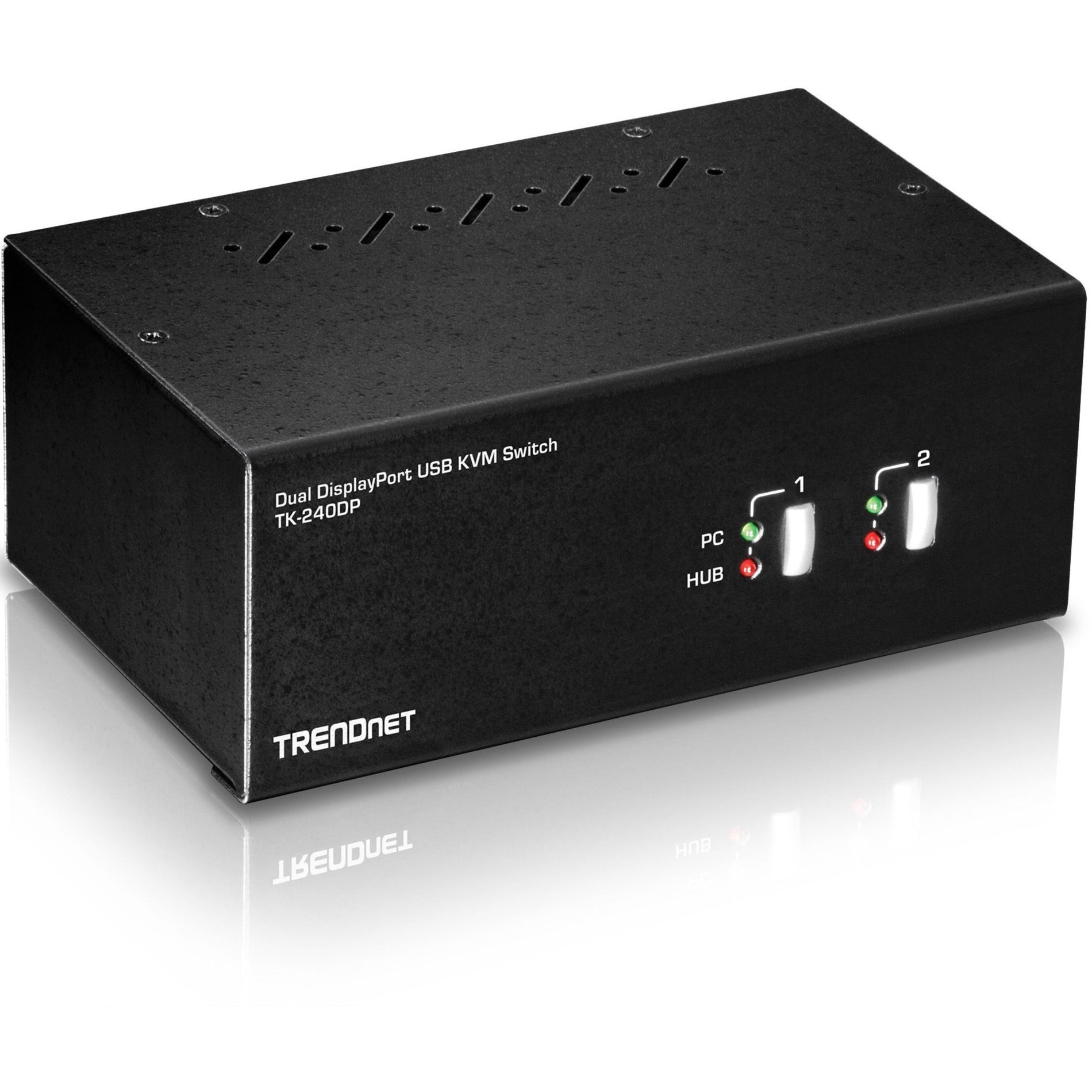 TRENDnet TK-240DP 2端口双显示器DisplayPort KVM开关，3840 x 2160分辨率，TAA合规 品牌名称：TRENDnet 翻译品牌名称：趋势科技