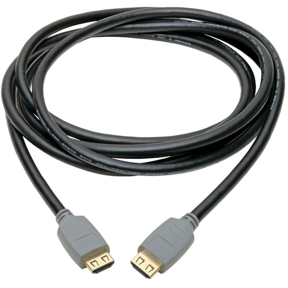 Full length view of coiled Tripp Lite HDMI cable showing flexibility and premium construction-alternate-image2