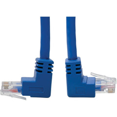 Tripp Lite Cat6 UTP Network Cable, Up-Angle/Down-Angle RJ45 Male Connectors, 1Gbps, Blue, 4ft, Molded Design for Servers/Switches/Routers, REACH/RoHS Compliant - N204-004-BL-UD (Lifetime Warranty)