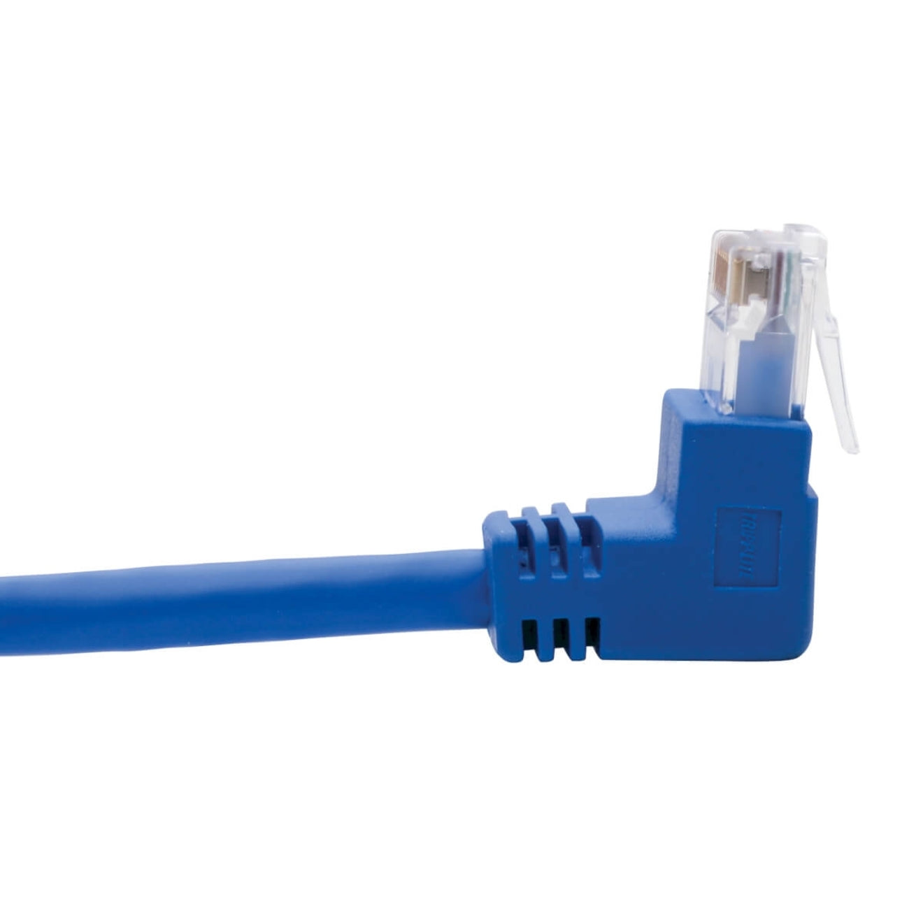 Close-up angle view of Cat6 cable connector showing strain relief and cable management features-alternate-image5