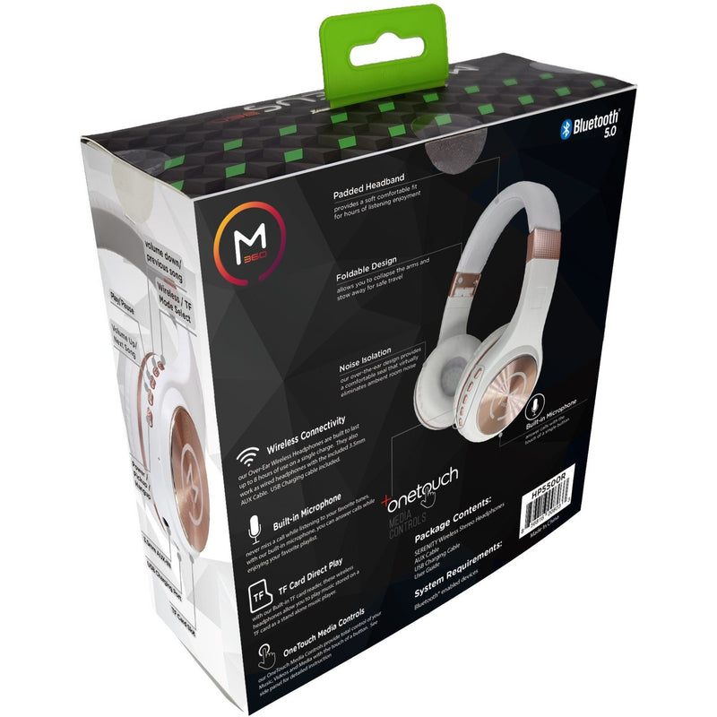 Back view of Morpheus 360 headphones packaging showing features