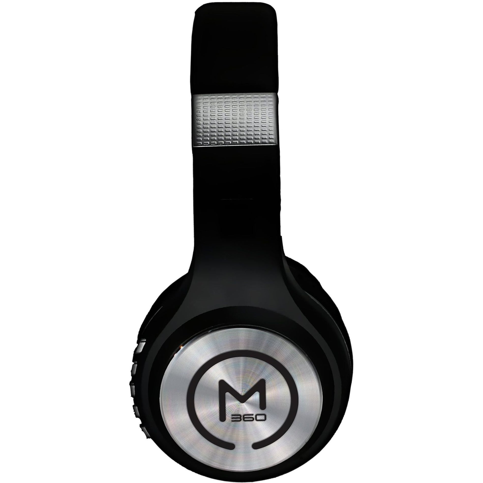 Close-up of Morpheus 360 headphone ear cup showing silver M360 logo and design details-alternate-image3