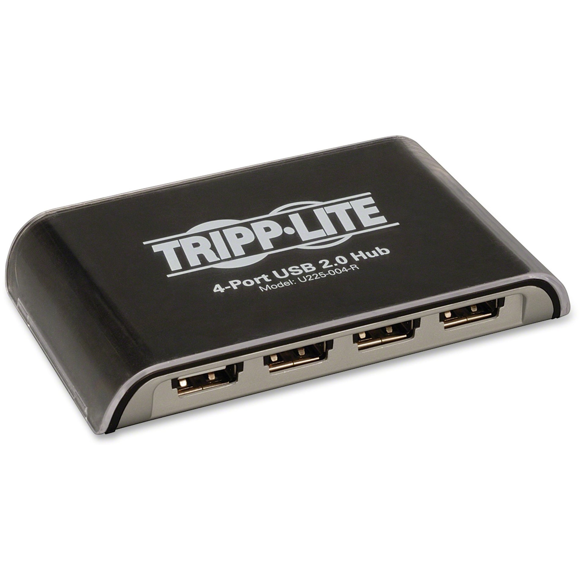 Tripp Lite U225-004-R 4-Port USB Mini Hub, Black, Compact and Convenient USB Hub for Mac and PC