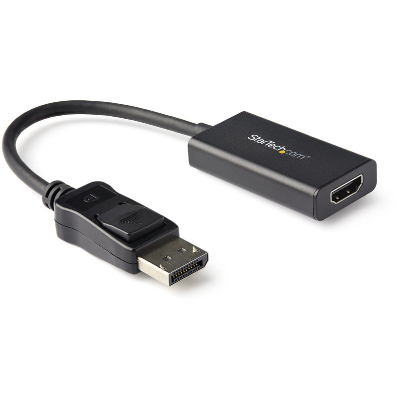 StarTech.com DisplayPort to HDMI adapter showing full device with DisplayPort connector and HDMI port