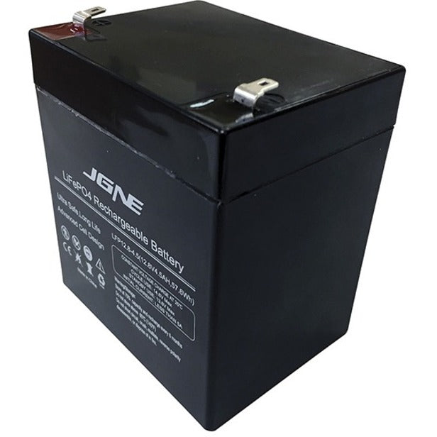 Altronix BTL125 12V 4500mAh LiFePO4 rechargeable battery in black casing with terminal connections-alternate-image1