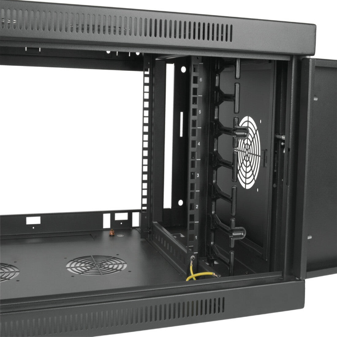 Detailed view of SmartRack cabinet interior showing mounting rails and cable management-alternate-image4