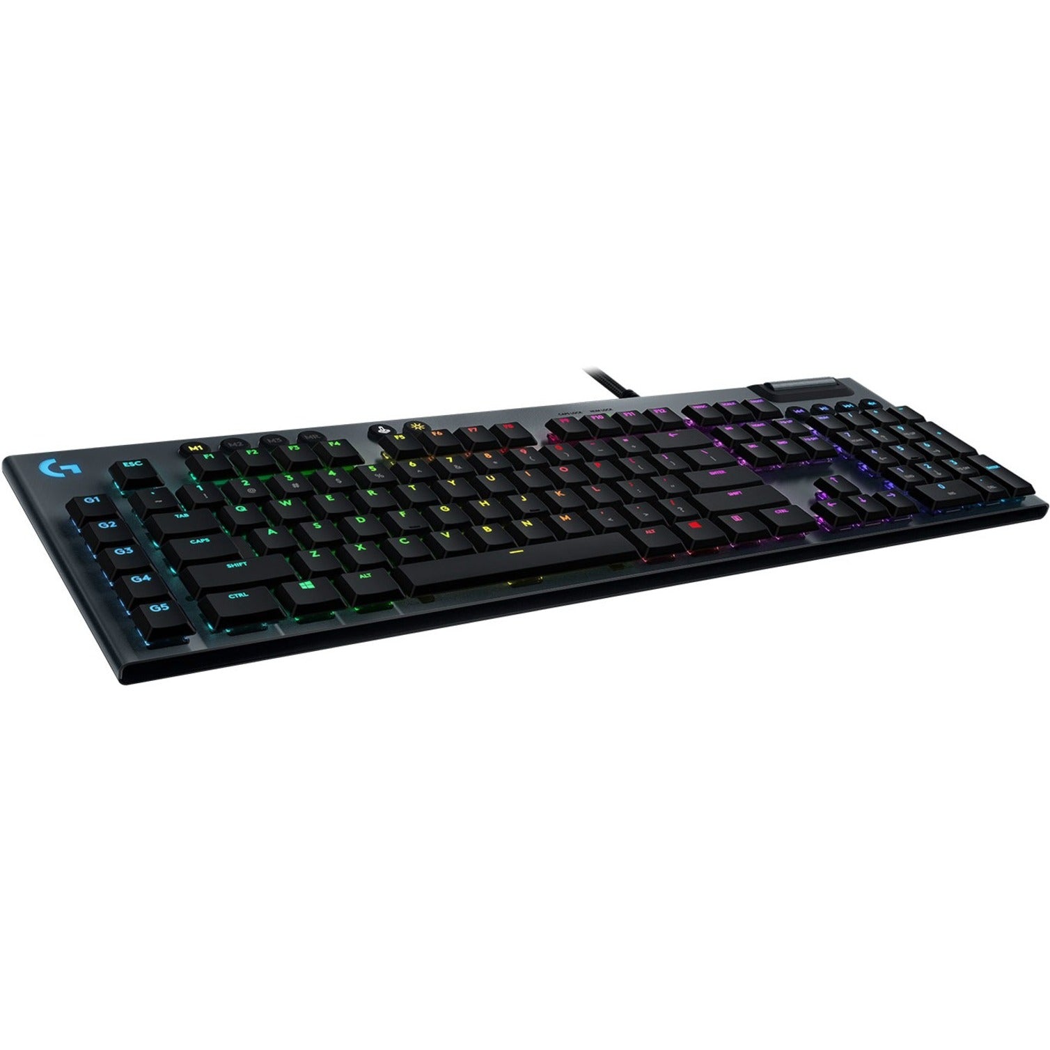 Logitech 920-009087 G815 Lightsync RGB Mechanical Gaming Keyboard, Low Profile GL Clicky, 5 Programmable G-Keys, USB Passthrough, Media Control