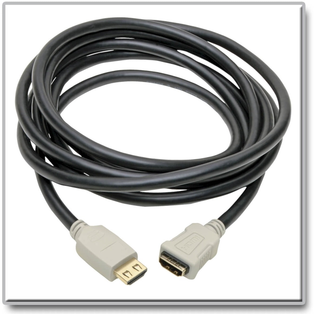 Full length view of coiled black HDMI cable showing flexibility and both connectors-alternate-image2