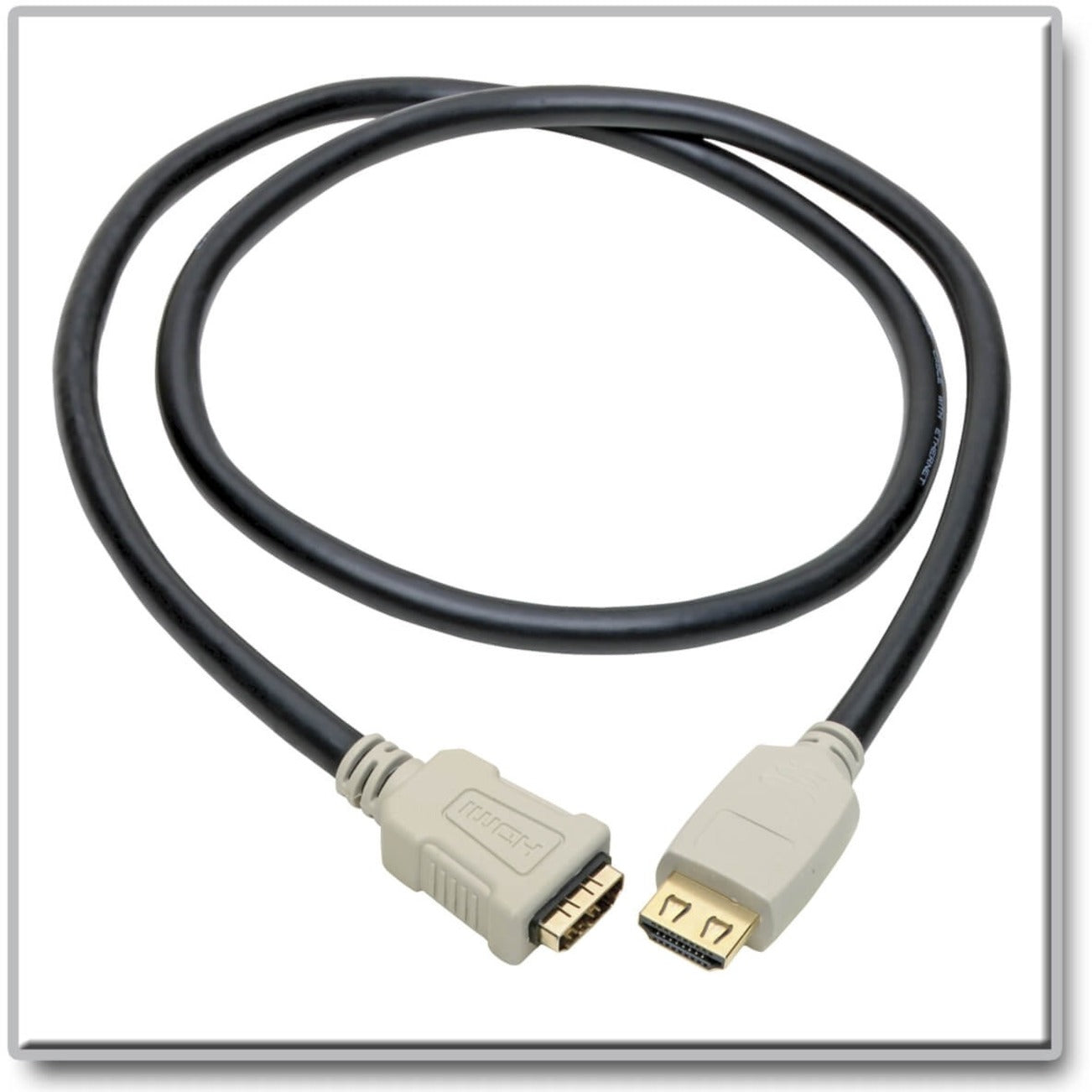 Tripp Lite P569-003-2B-MF HDMI Audio/Video Cable, 3ft High-Speed, Gripping Connector, Gold Plated