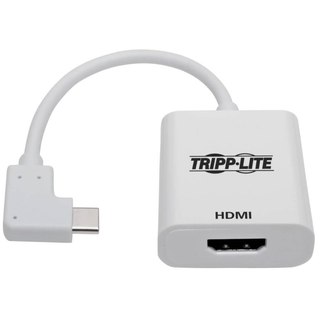 Tripp Lite U444-06N-HD4KRA 오른쪽 각도 USB-C에서 HDMI 어댑터 여성 화이트 4K 해상도 지원