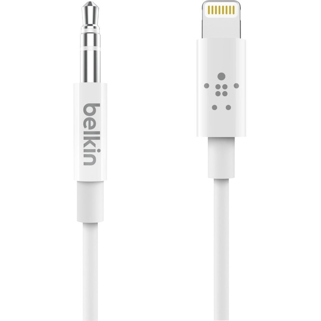 Belkin AV10172BT03-WHT 3.5 mm Audiokabel Met Lightning-connector 2.95 ft Wit