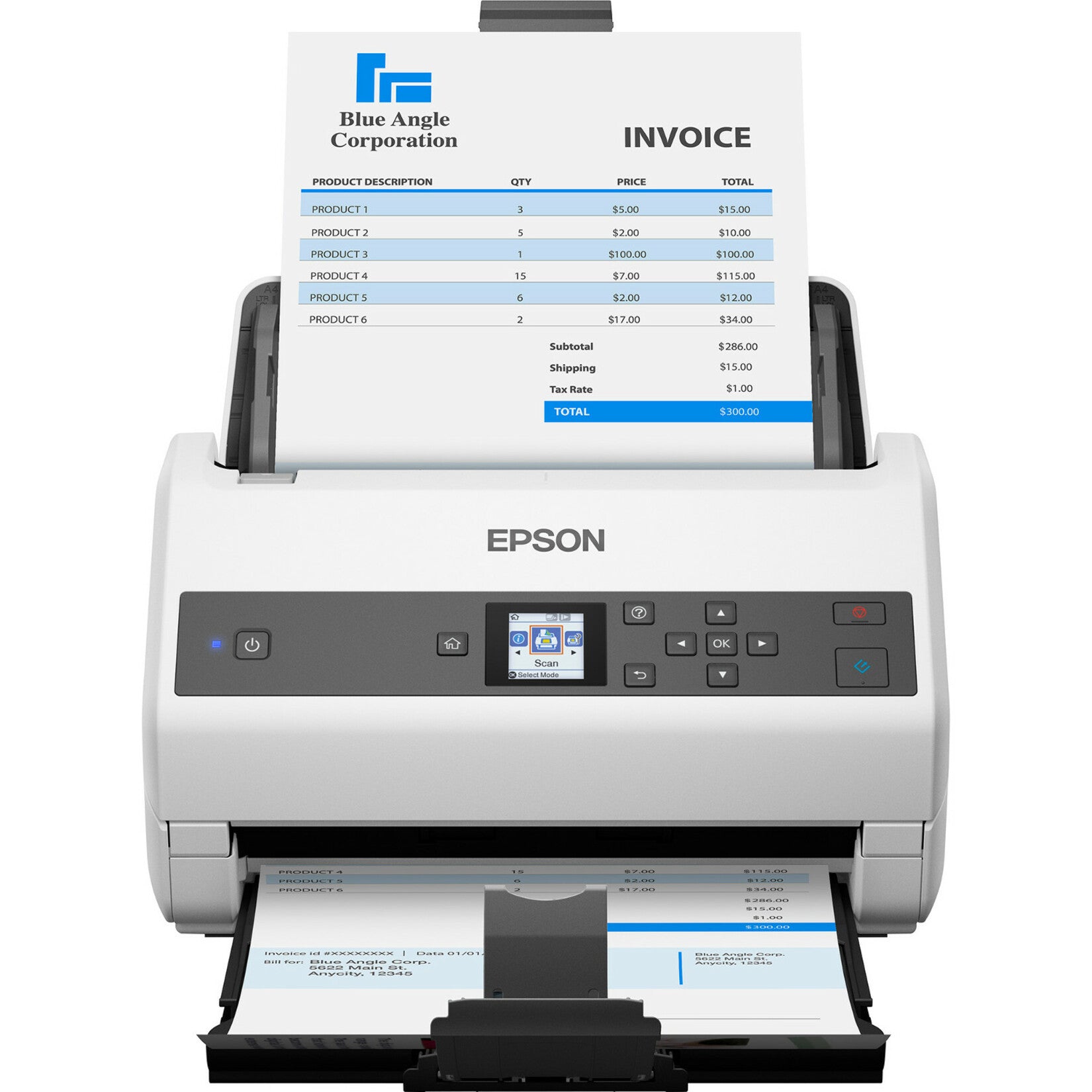 Epson B11B251201 WorkForce DS-970 Scanner de documents de groupe de travail recto verso couleur 600 ppp optique