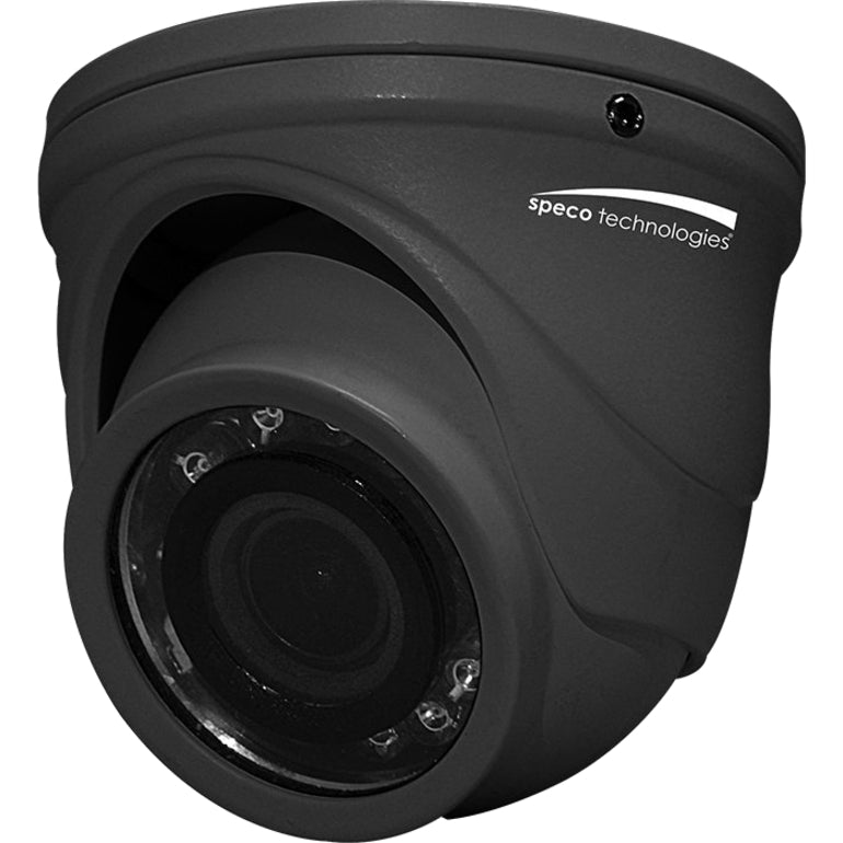 Speco HT471TG 4MP HD-TVI Mini IR Turret Surveillance Camera, 2.9mm Lens, Grey Housing