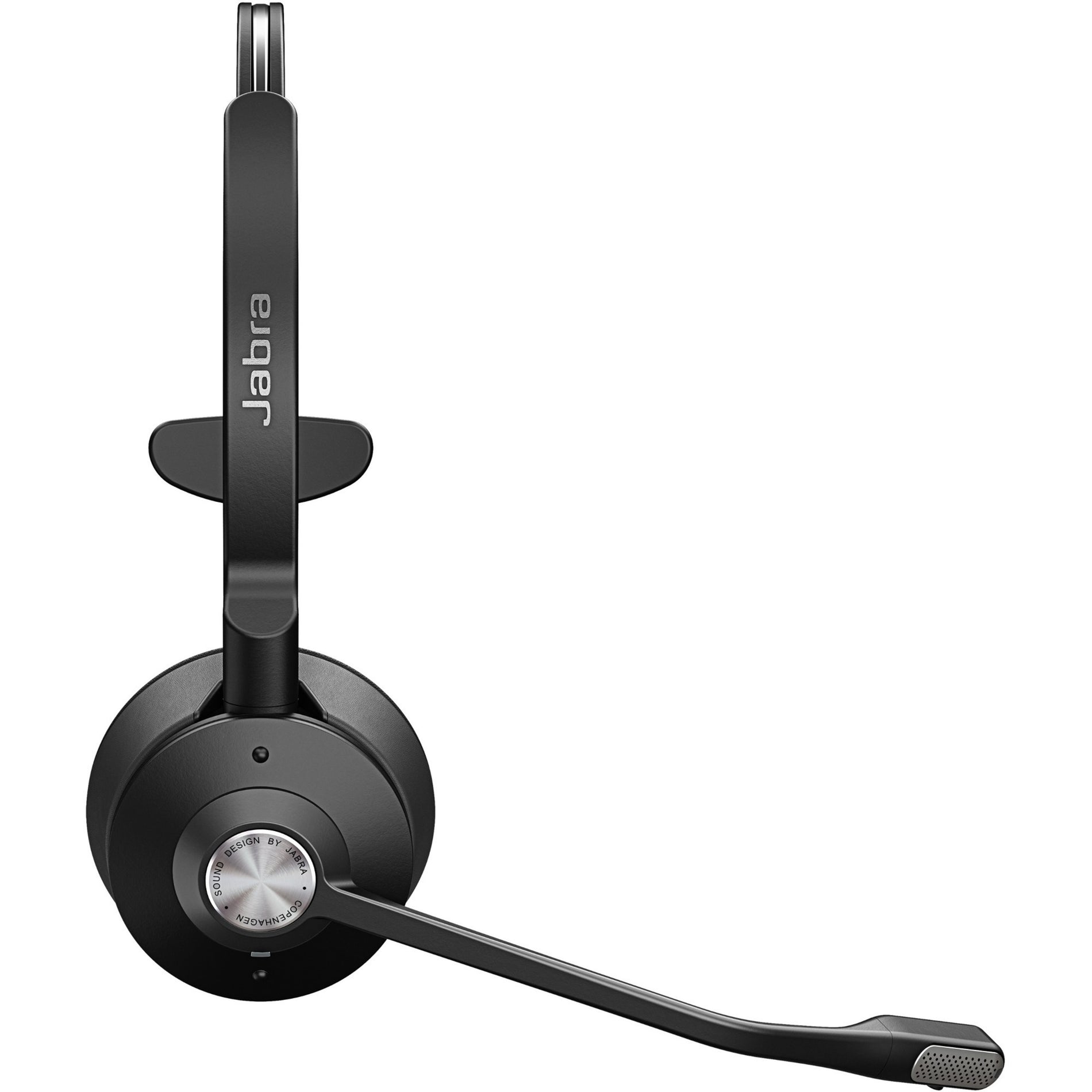 Close-up view of Jabra Engage 65 Mono headset showing speaker housing and microphone detail-alternate-image3