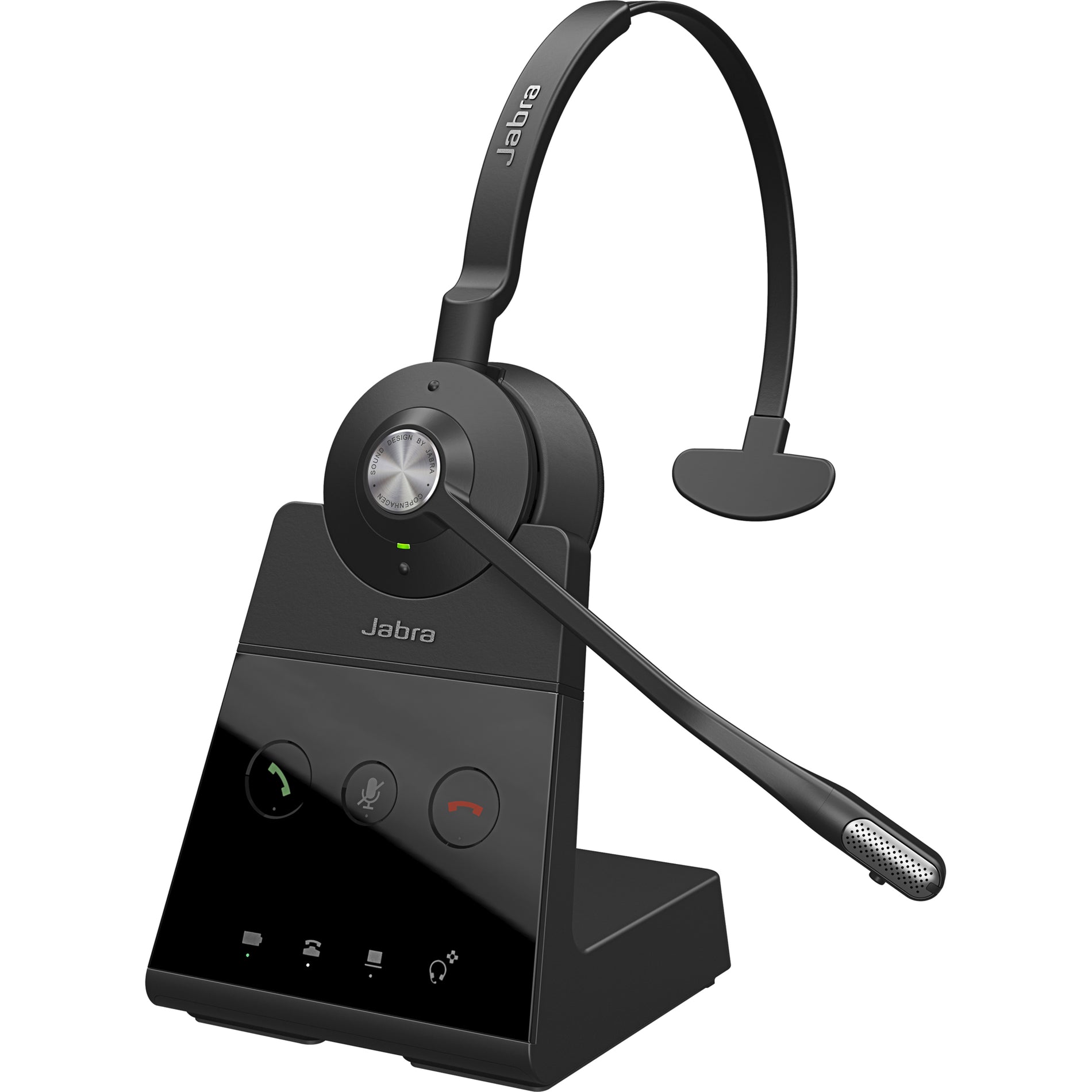 Jabra Engage 65 complete desk setup with base station and headset-alternate-image6