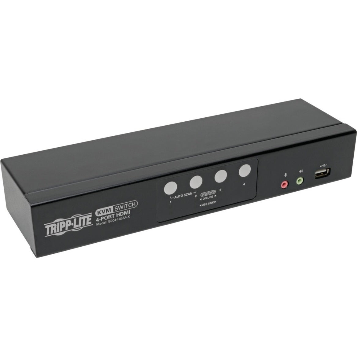 Tripp Lite B004-HUA4-K 4-Poort HDMI/USB KVM Switch met Audio/Video en USB Peripheral Delen Maximale Videoresolutie 1920 x 1200 Beperkte Garantie van 3 jaar