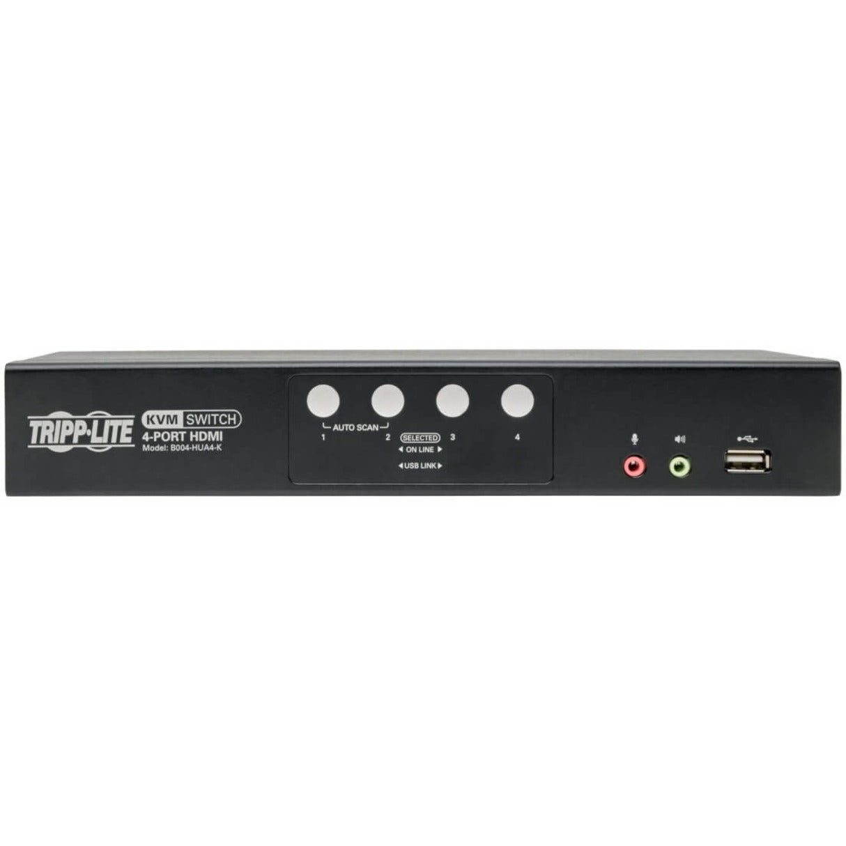 Tripp Lite B004-HUA4-K Commutateur KVM HDMI/USB 4 Ports avec partage audio/vidéo et périphériques USB Résolution vidéo maximale 1920 x 1200 Garantie limitée de 3 ans