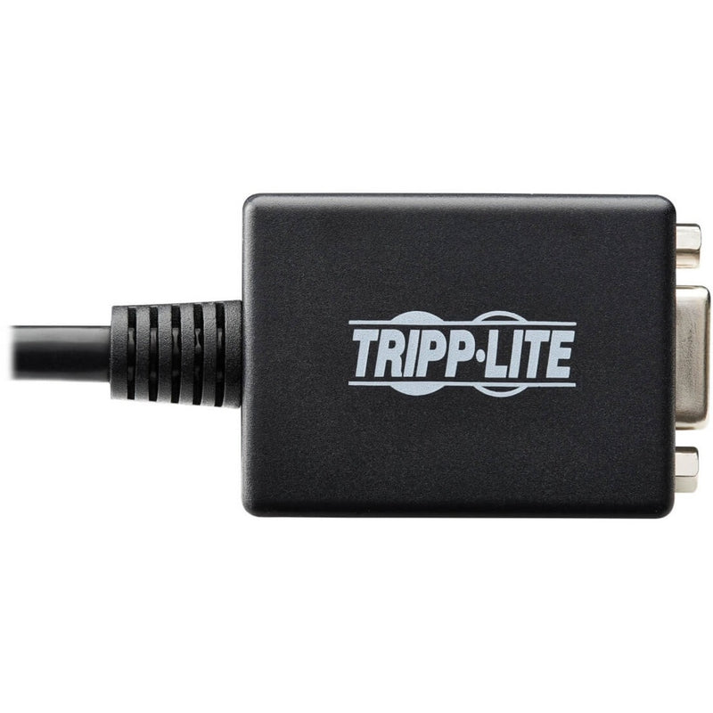 Close-up of Tripp Lite branding on adapter housing