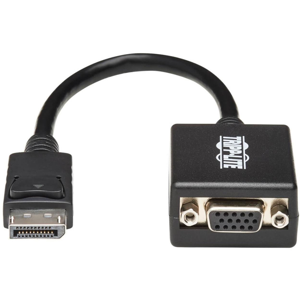 Close-up view of DisplayPort and VGA connectors on Tripp Lite adapter-alternate-image2