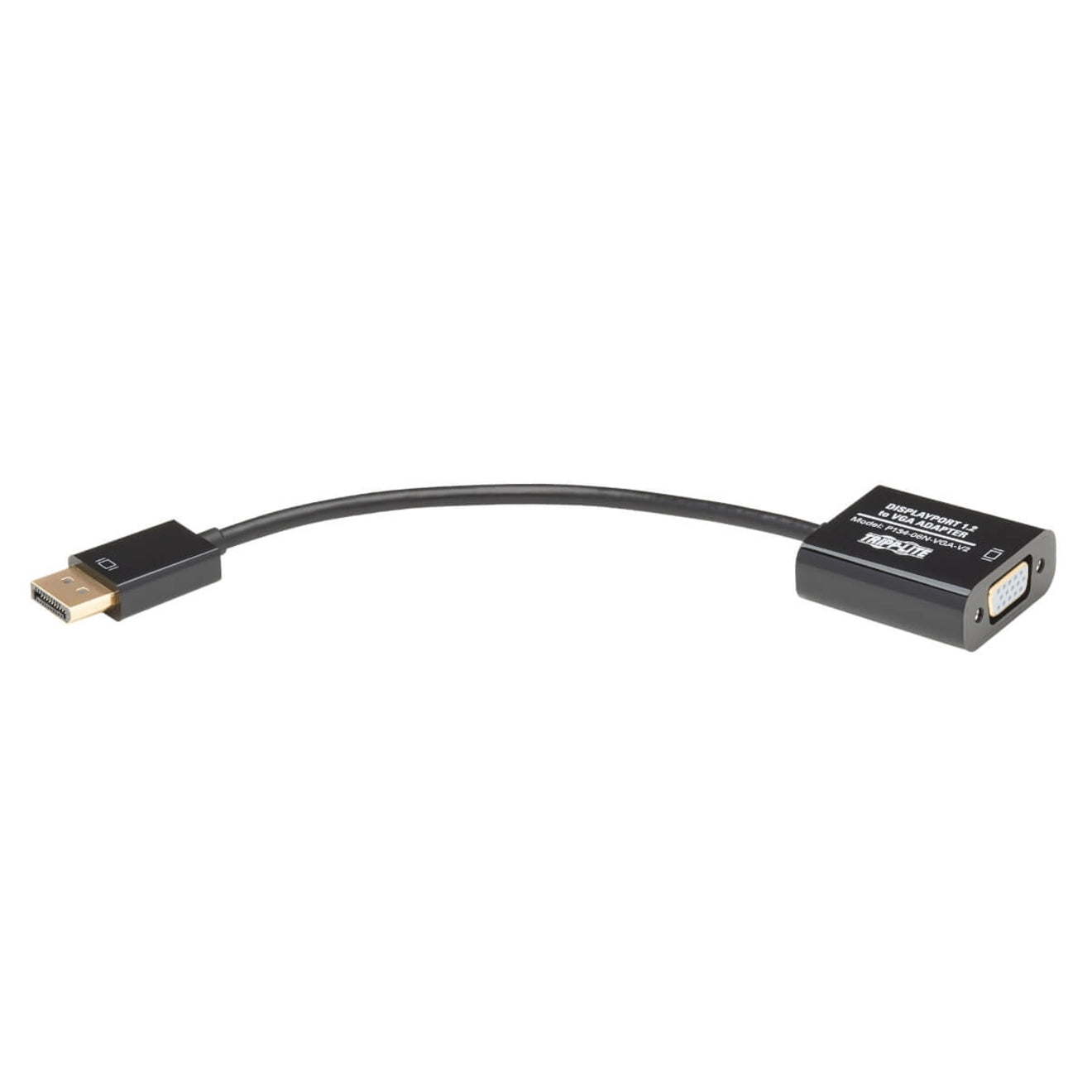 Full length view of DisplayPort to VGA adapter showing cable flexibility and compact design-alternate-image5