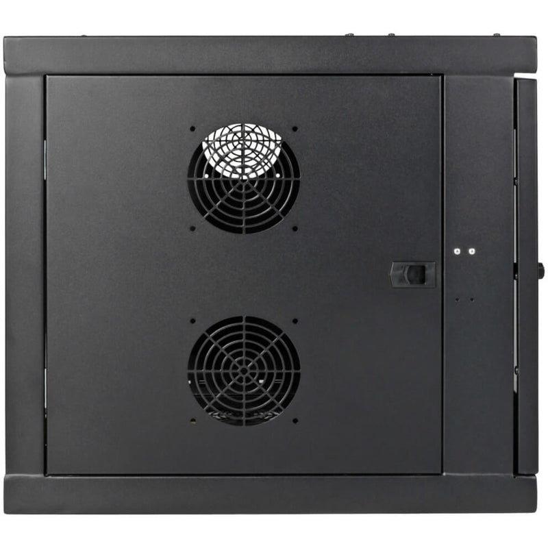 Side panel view showing dual fan mounting locations and ventilation features