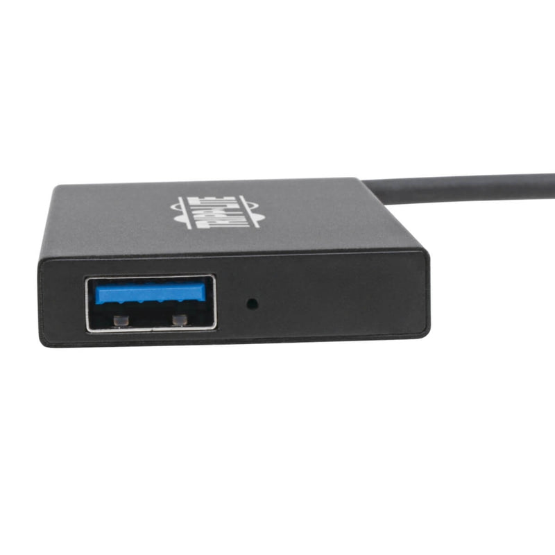 Profile view of slim Tripp Lite USB hub showing single port