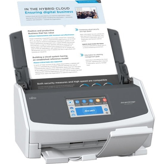 Fujitsu CG01000-294901 ScanSnap iX1500 bundled with Neat, Sheetfed Scanner, A3/A4/B4/A8 Media Size, Grayscale/Color/Monochrome Scan Color, 50 Sheets ADF Capacity, 600 dpi Optical Resolution, 30 ppm Maximum Scan Speed