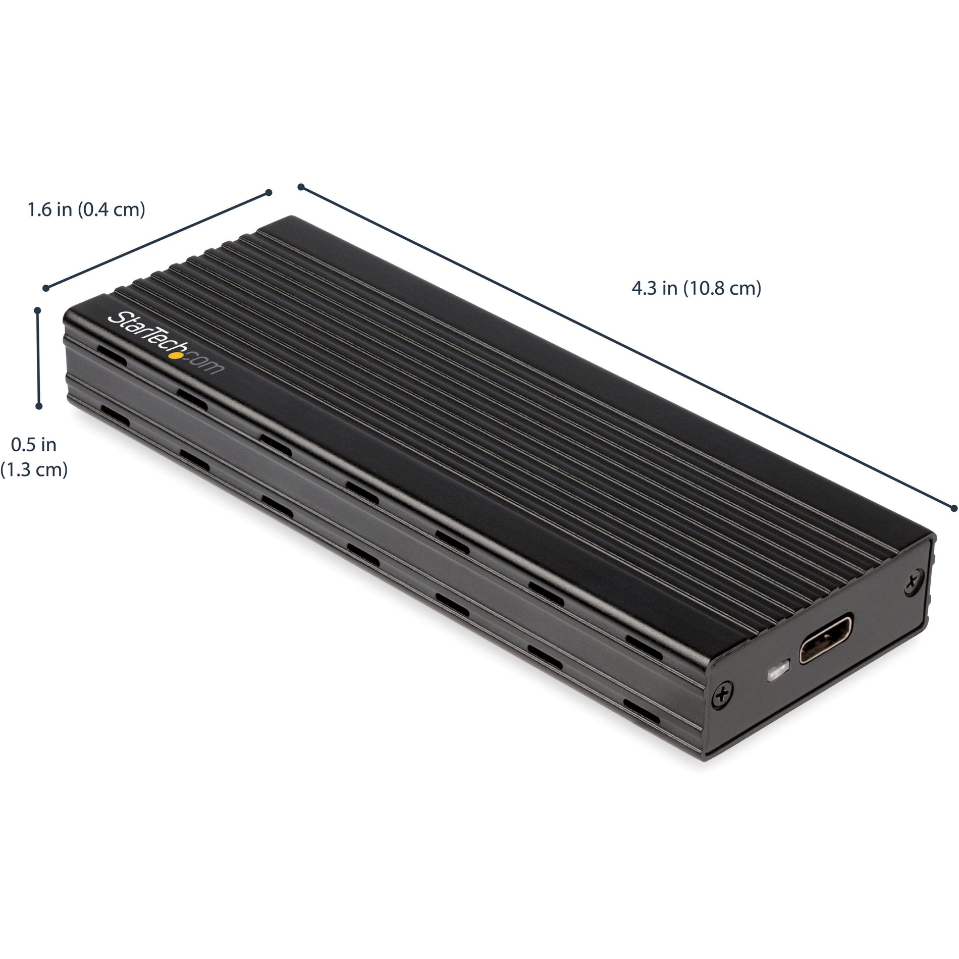 StarTech.com M2E1BMU31C M.2 NVMe SSD Enclosure for PCIe SSDs - USB 3.1 Gen 2 Type-C, Thunderbolt 3 Compatible, USB-C Cable Included