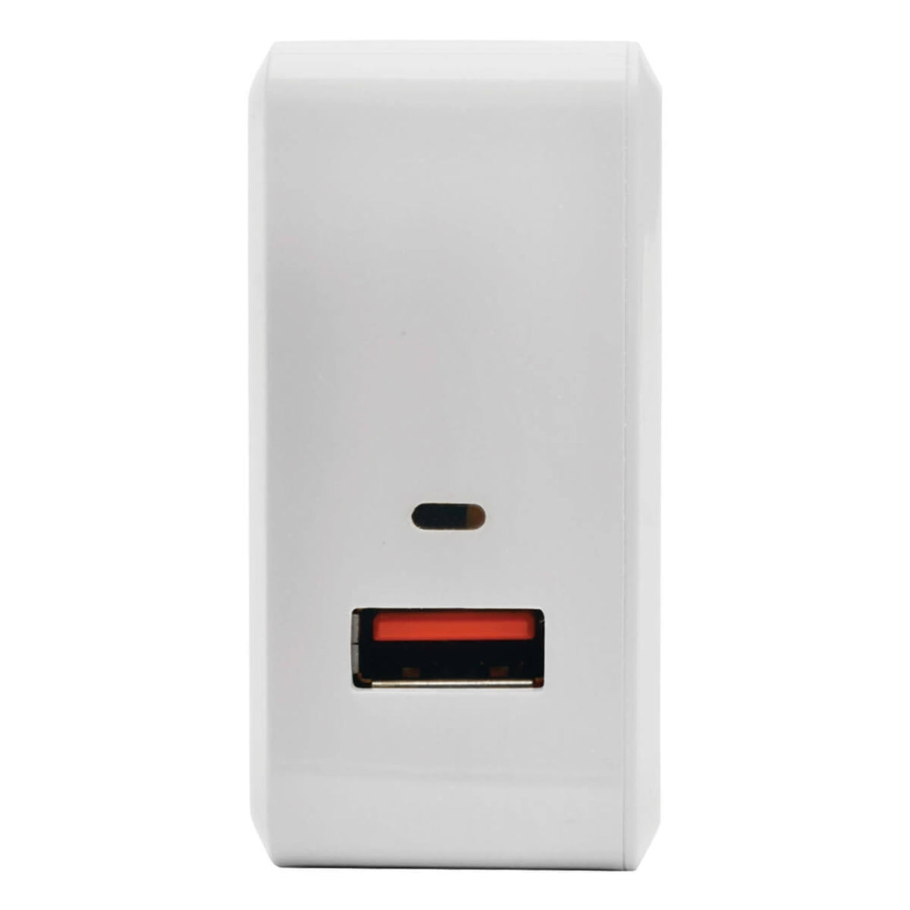 Close-up of USB port with LED indicator on Tripp Lite charger-alternate-image5