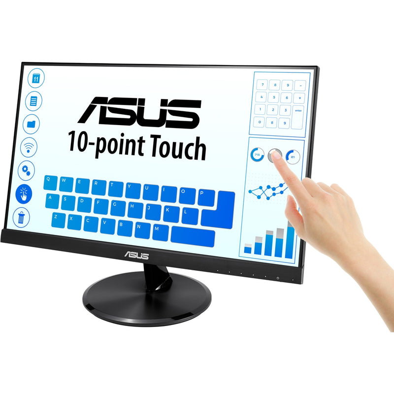 ASUS monitor demonstrating touch interaction with interface elements