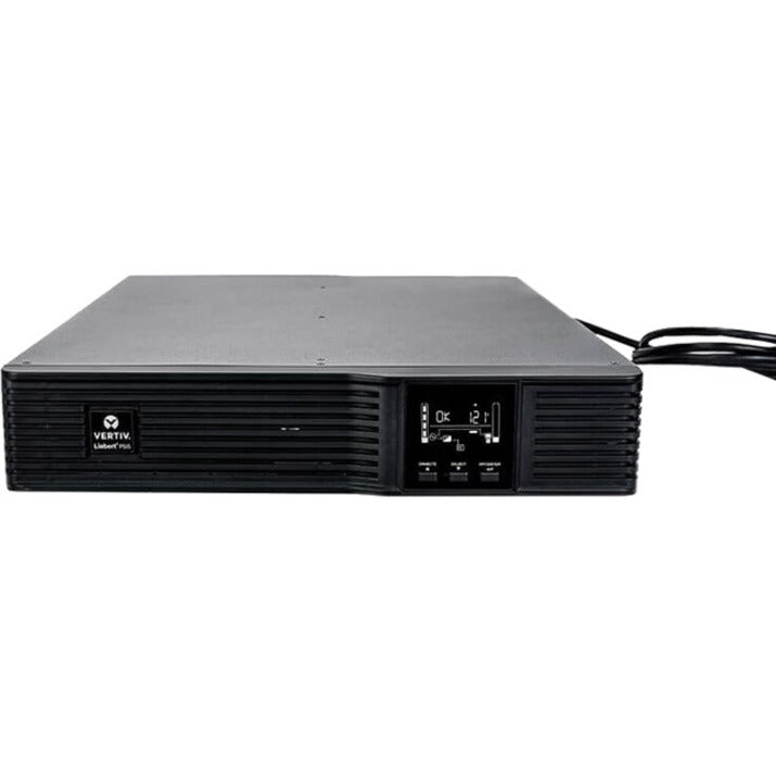 Front view of Vertiv Liebert PSI5 2200VA UPS in rack-mount configuration showing LCD display panel