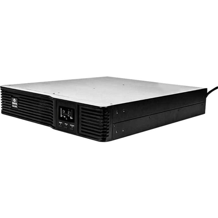 Angled view of Vertiv PSI5 UPS showing slim profile and rack mounting features