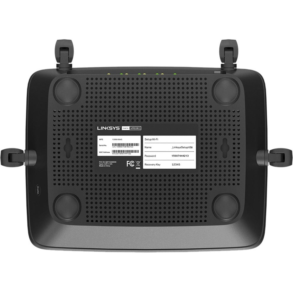 Linksys MR8300 最大流量 AC2200 槽三频 Wi-Fi 5 路由器，千兆以太网，USB，4 个网络端口 refusal=null