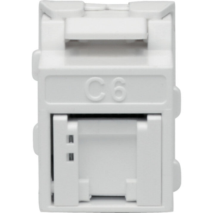 Tripp Lite N238-001-GY-TF Keystone Jack Cat6a/Cat6/Cat5e White, TAA, PoE+, PoE, Shielded