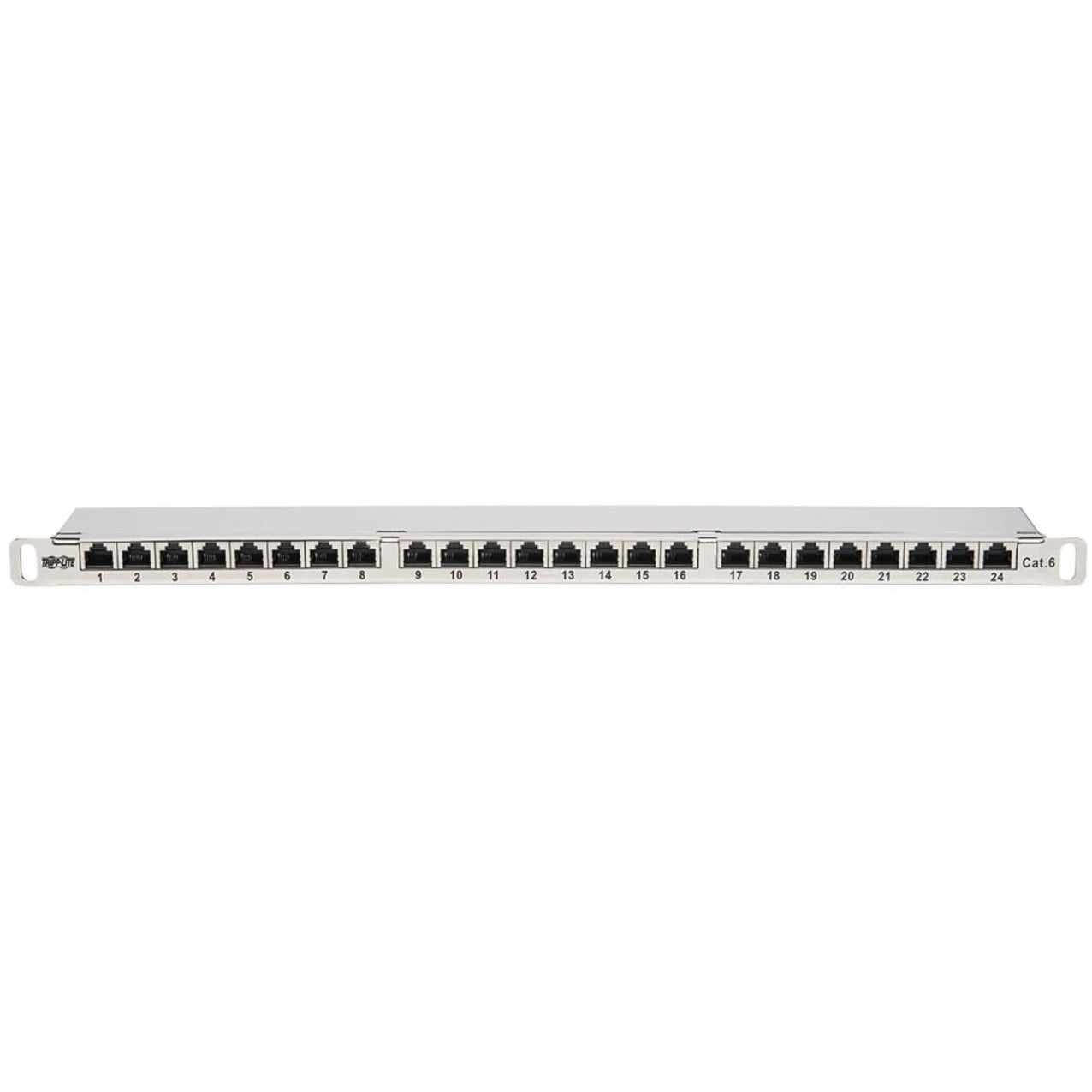 Tripp Lite N252-024-HU-SHK Cat6 24-Port Patch Panel, 0.5U, TAA Compliant, Lifetime Warranty