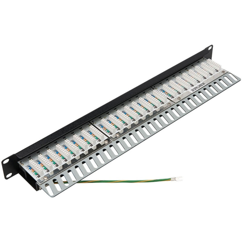 Detailed view of patch panel internal wiring and connection architecture