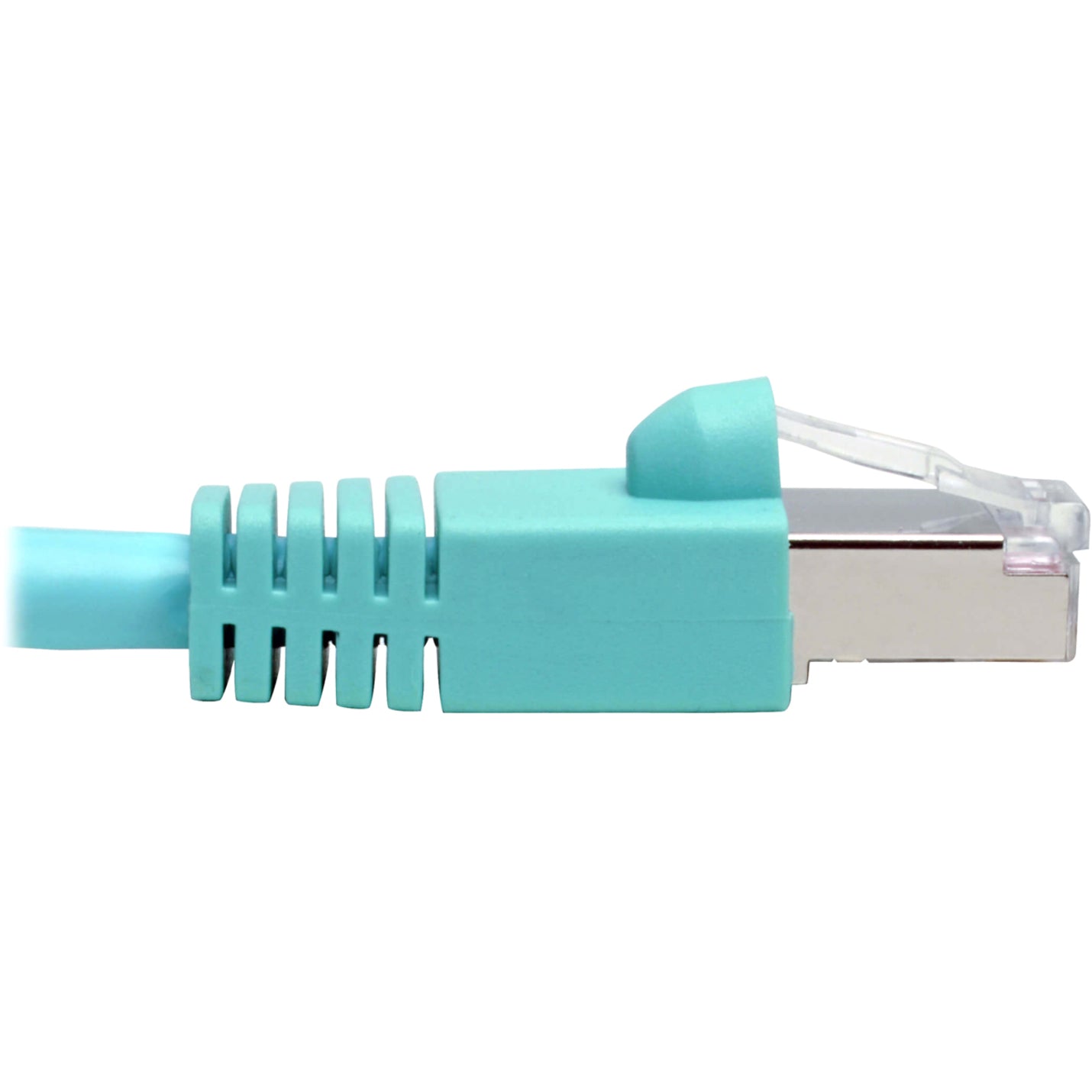 Tripp Lite N262-001-AQ Cat.6a STP Patch Network Cable, 1ft, Aqua, 10 Gbit/s, PoE, Strain Relief